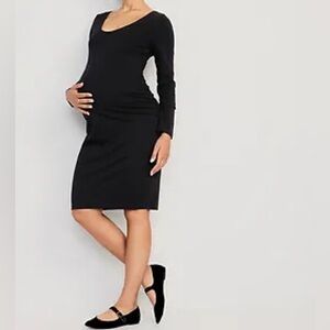 Old Navy Maternity Long-Sleeve Bodycon Dress - Black/medium nwt